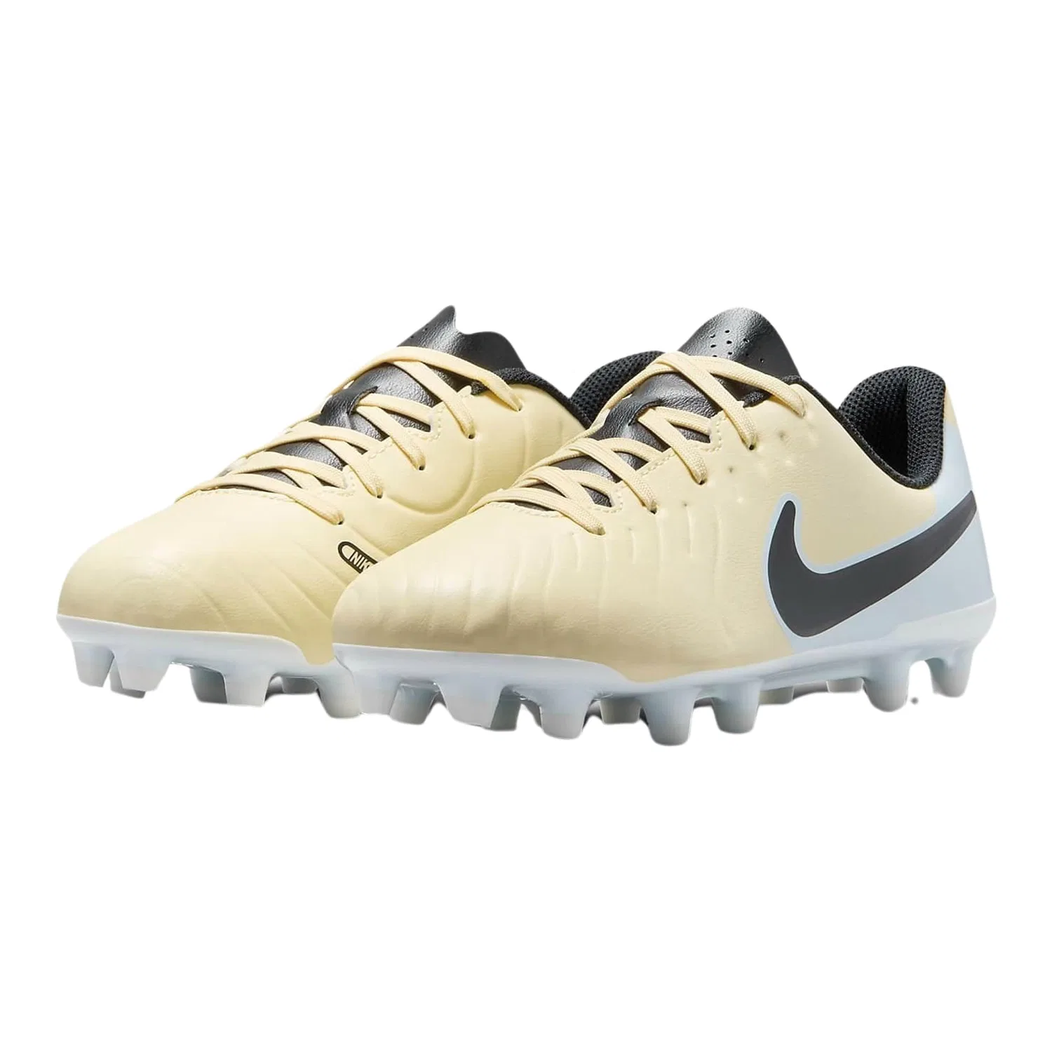 Детские бутсы футбольные для мальчиков Jr Legend 10 Club Fg/Mg NIKE, Lemonade Black Mtlc Gold Coin — фото 3