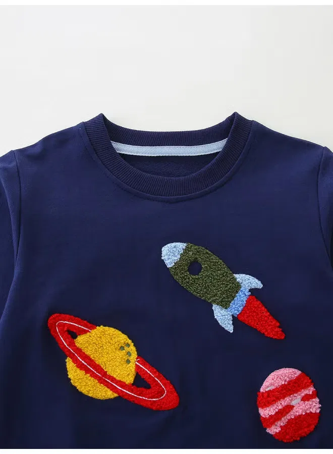Aosta Betty Store Свитшот с вышивкой мультяшного полотенца Aostabetty — фото 4