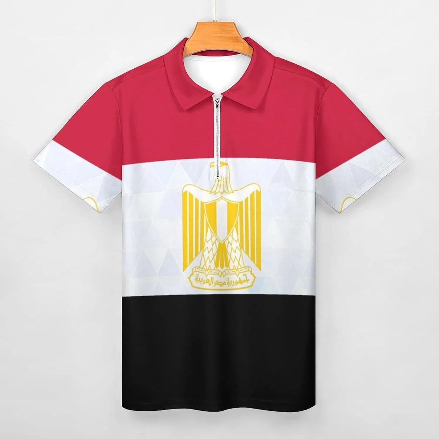 Мужская polo рубашка с коротким рукавом, полузастежка на молнии, бренд Generic, цвет Style — фото 3