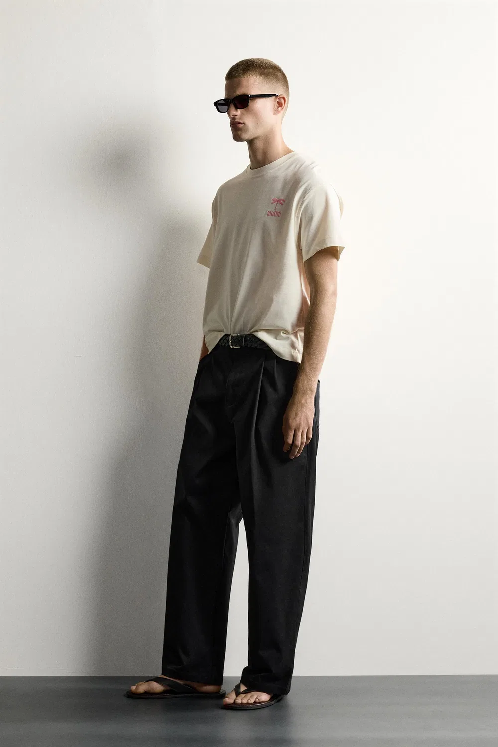 Футболка свободного кроя с нашивкой Майами ZARA, White — фото 4