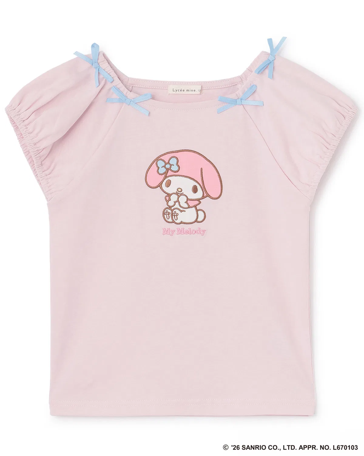 Детская футболка с аппликацией Ribbon T-shirt Lycee mine, Light Pink — фото 4