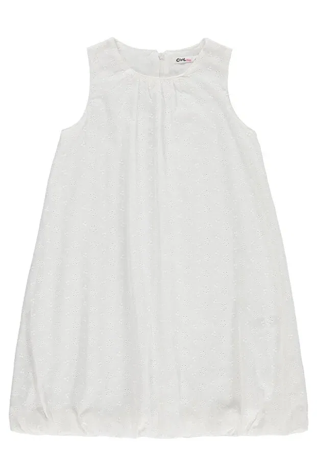 Детское платье для девочек с коротким рукавом Civil Girls, Off White — фото 2