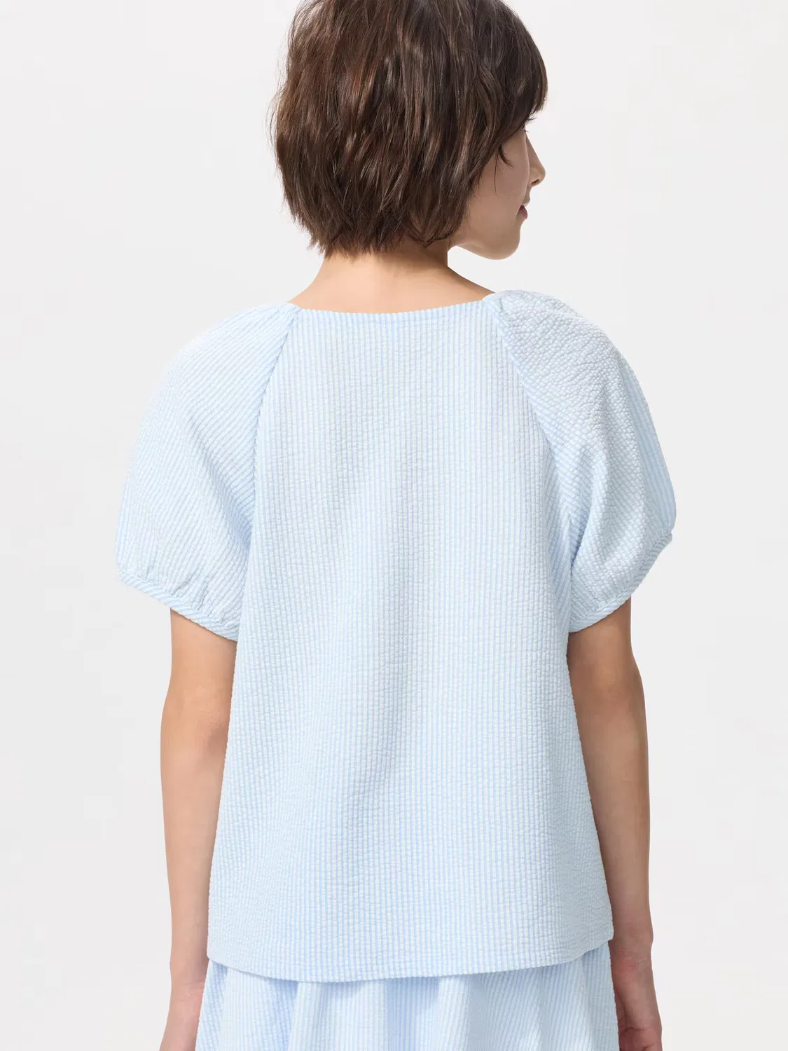 Детская футболка Uniqlo, с пышными рукавами, белый — фото 3