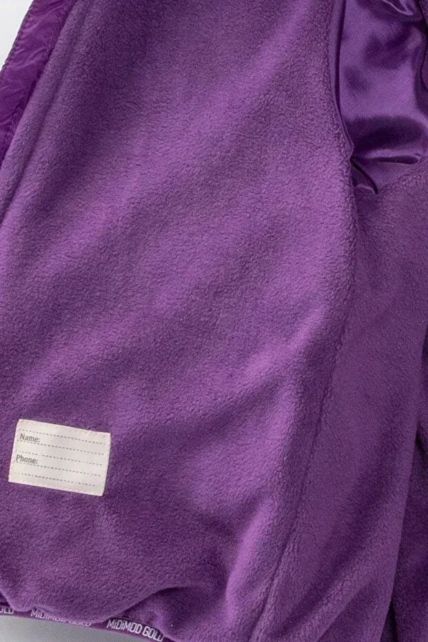 Детское пальто для девочек стеганое Midimod Gold, Purple — фото 4