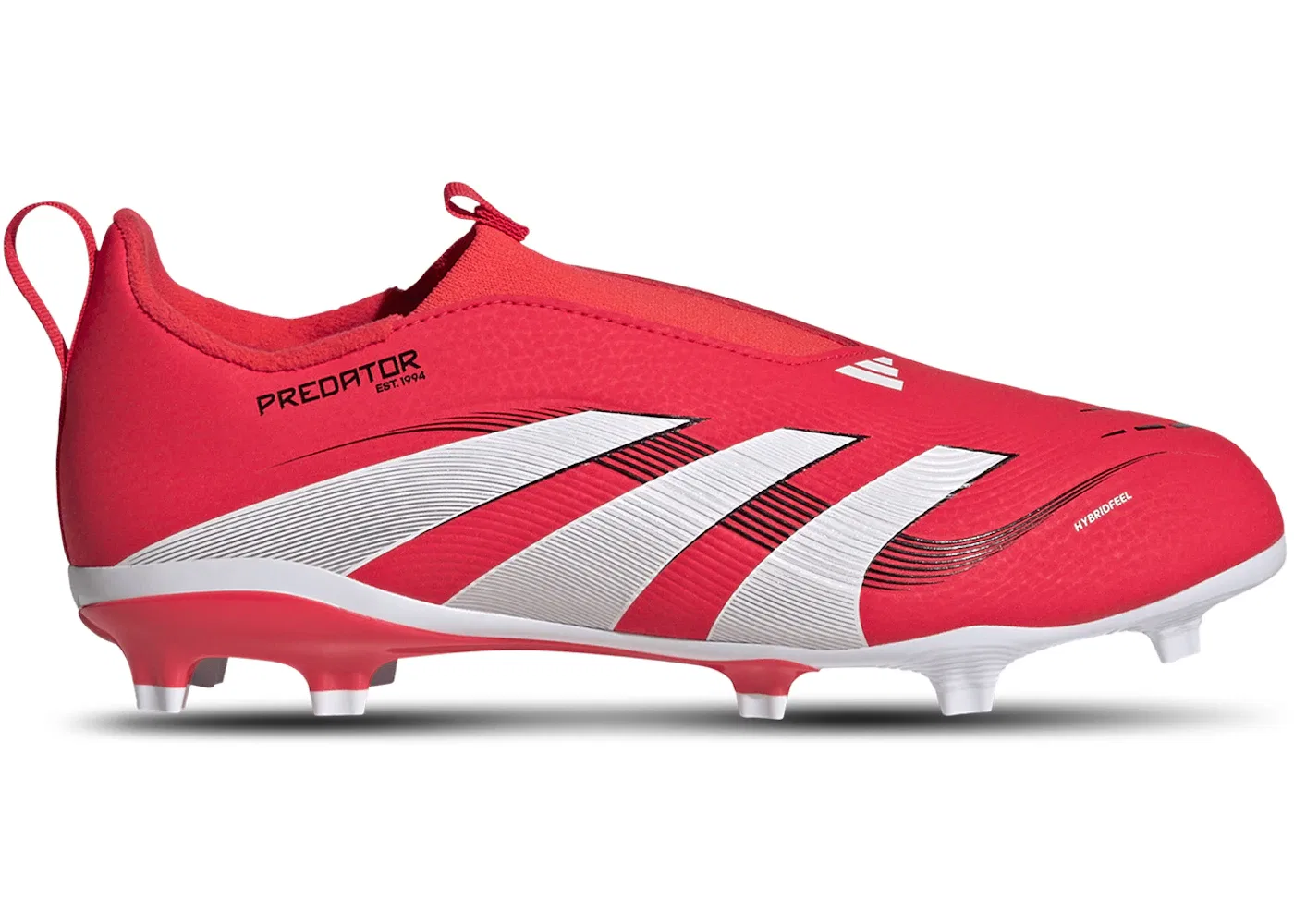 Детские бутсы без шнуровки Predator League Adidas, Lucid Red/Cloud White/Core Black