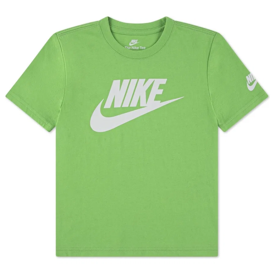 Детская футболка с принтом Futura Evergreen Nike, Зелено-белый