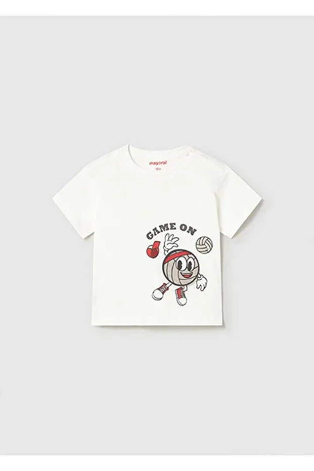 Детская футболка для мальчиков с коротким рукавом Summer baby boy short sleeve t-shirt Mayoral, Nude Color