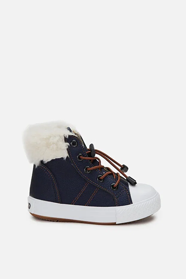 Детские ботинки для девочек с мехом Kuga furry unisex baby denim boots Vicco, Blue