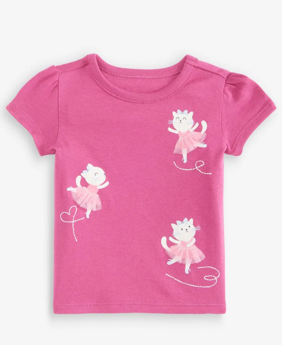 Футболка с коротким рукавом Ballerina Cats First Impressions, Magenta Bloom