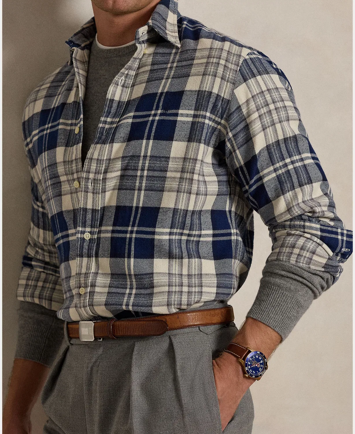 Мужская рубашка классического кроя, Franela Cepillada Fit, Polo Ralph Lauren, мультиколор — фото 3