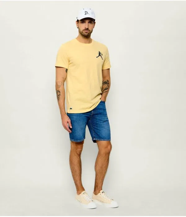 Футболка мужская Lacoste X Novak Djokovic Regular Fit, с принтом, Giallo — фото 2