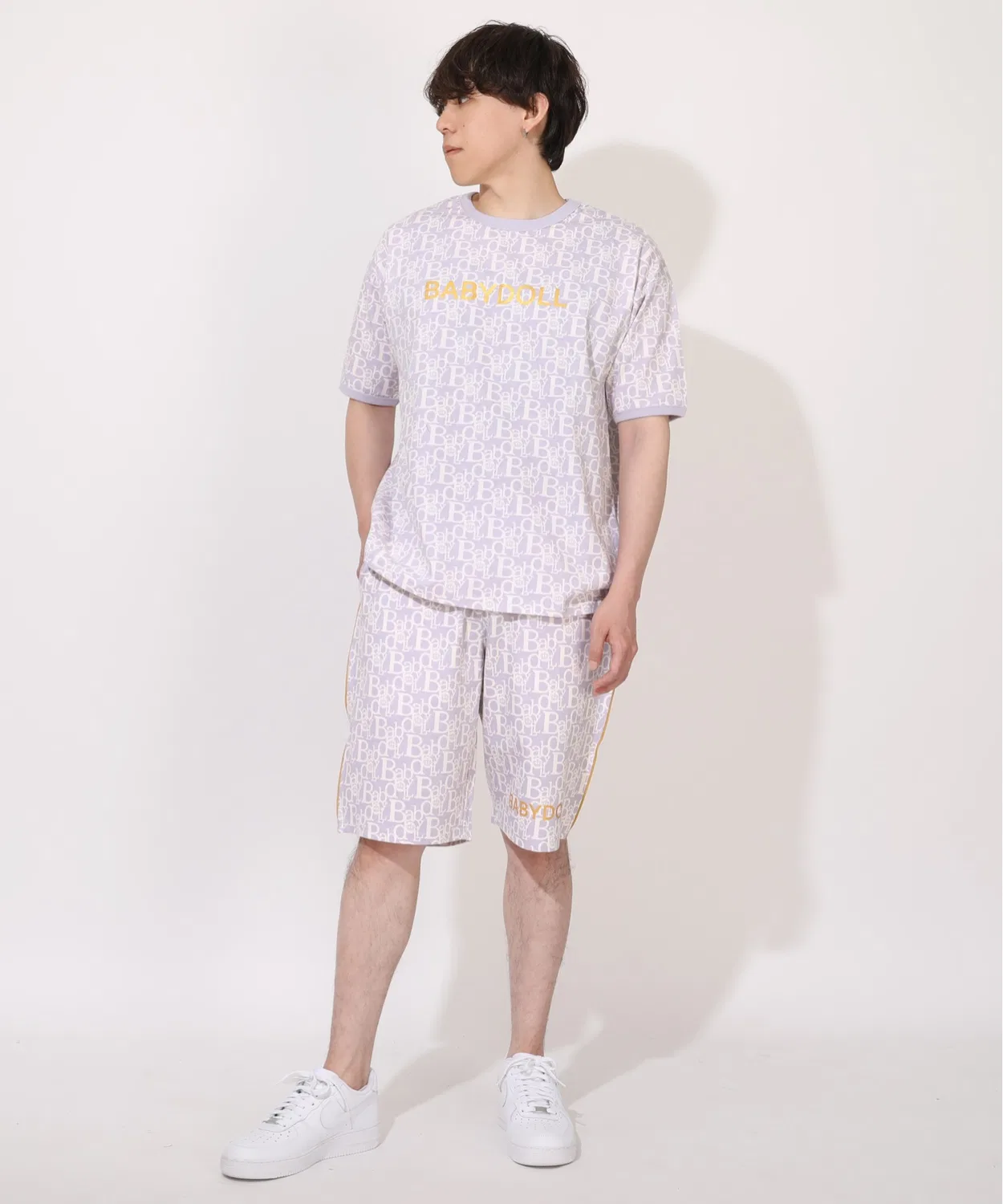 Детские шорты с принтом 1st Monogram BABYDOLL, Ash Grey — фото 4