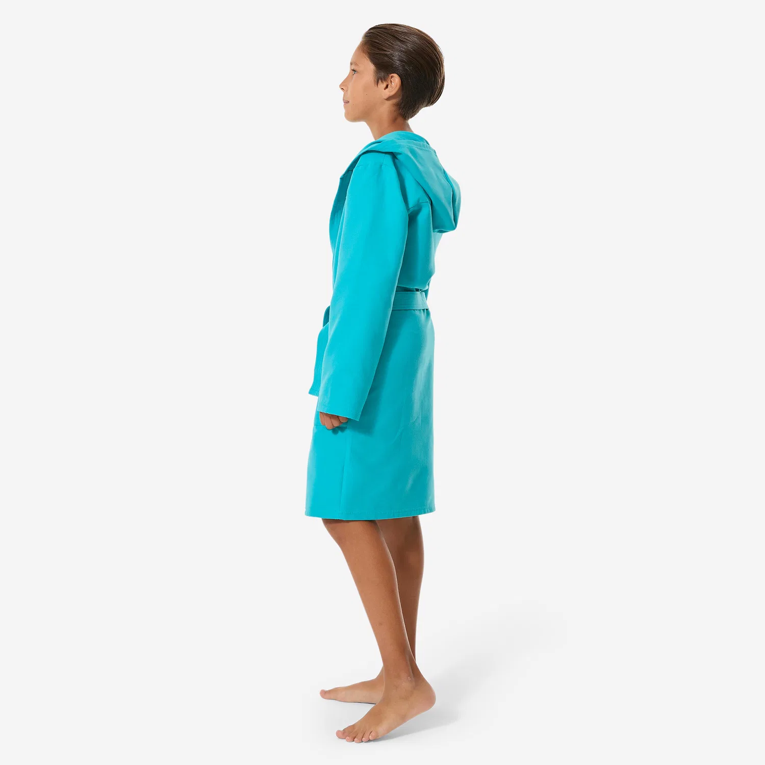 Детский компактный халат с капюшоном из микрофибры Decathlon, Aquamarin — фото 4
