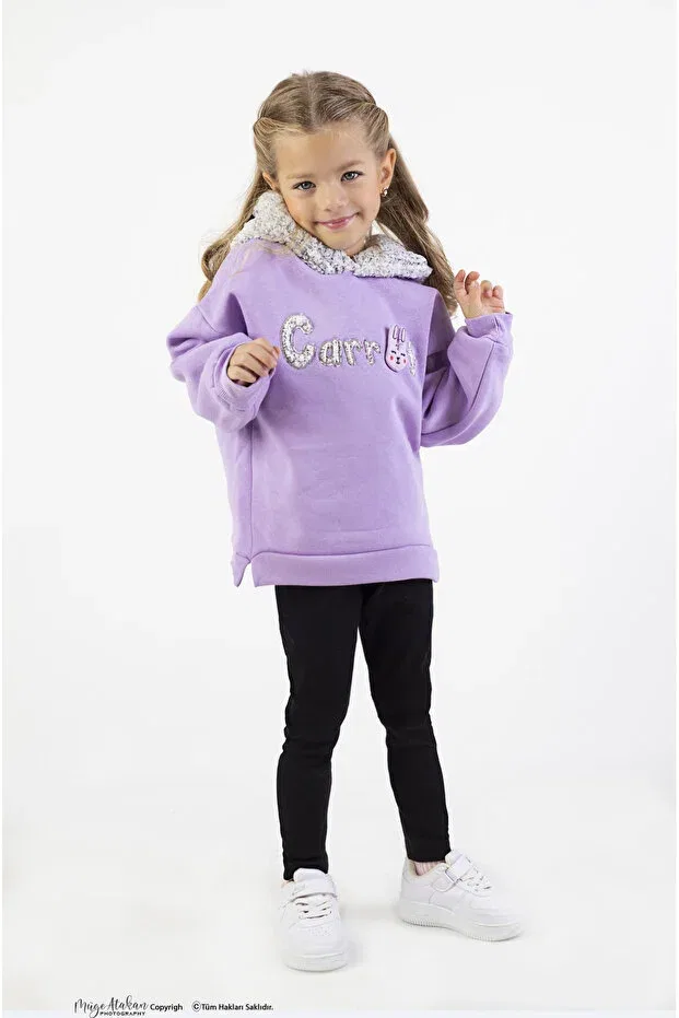 Детский комплект для девочек с вышивкой Basics Harika Kids, Lilac