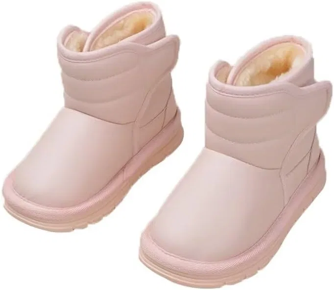 Детские зимние ботинки для мальчиков и девочек водонепроницаемые Zonkacen, Pink