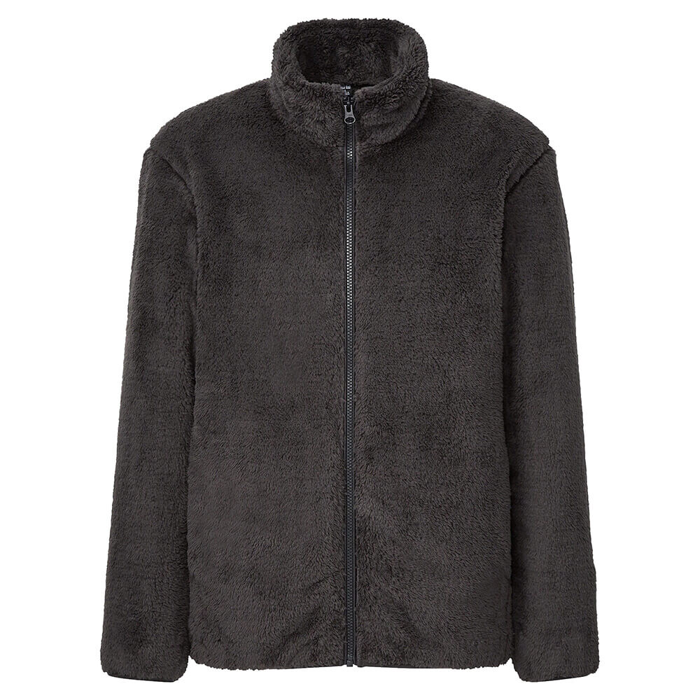 Куртка Uniqlo Fluffy Fleece Zipped, 08 темно-серый — фото 2