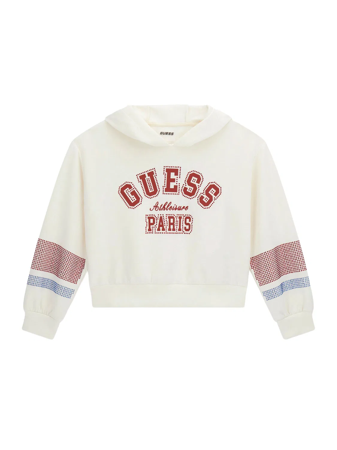 Свитшот цвета экрю стандартного кроя для девочки Guess, кремовый