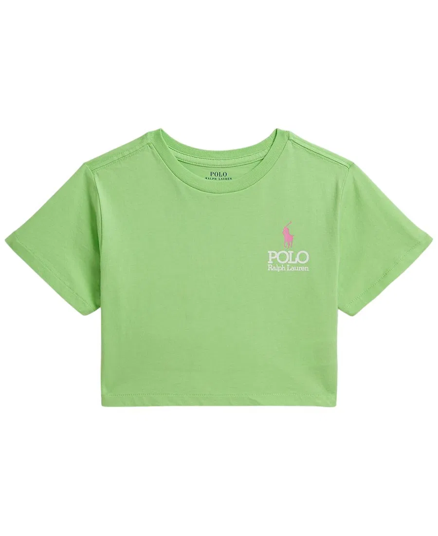 Футболка из хлопка с логотипом Big Pony Polo Ralph Lauren, Collection Lime