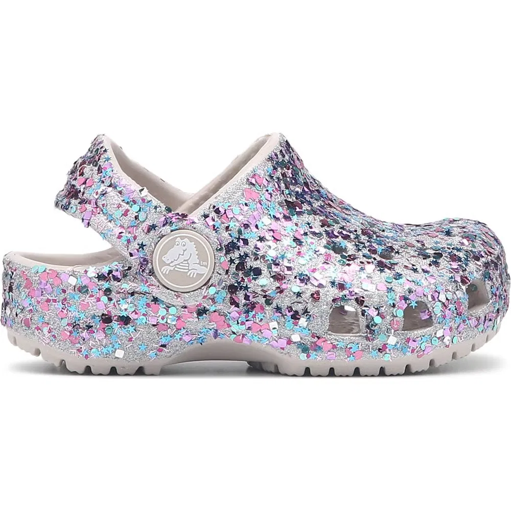 Детские классические сабо с блестками для малышей Crocs, Cocoa Cream — фото 2