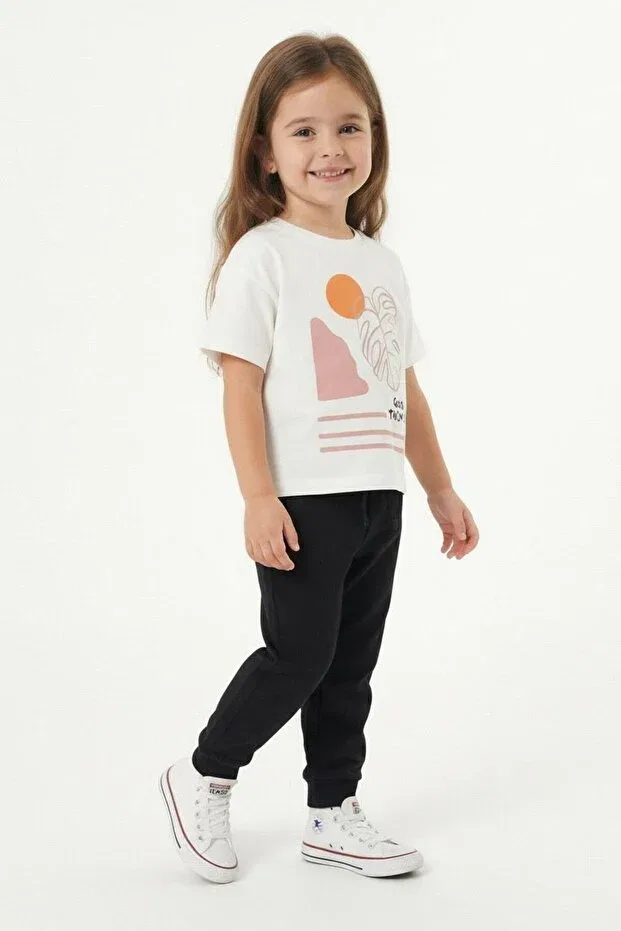 Детская футболка для девочек с принтом Good Things Printed Miababy, Rose Dry — фото 2