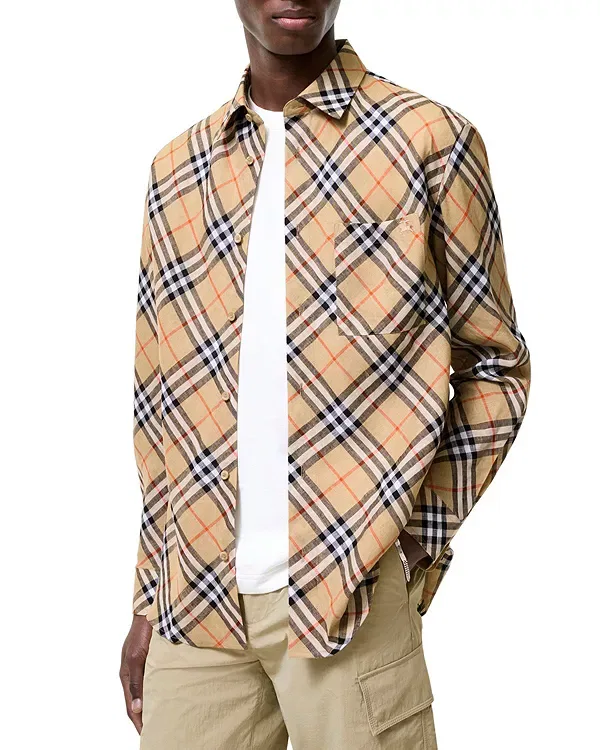 Мужская рубашка свободного кроя Burberry, Sand Beige