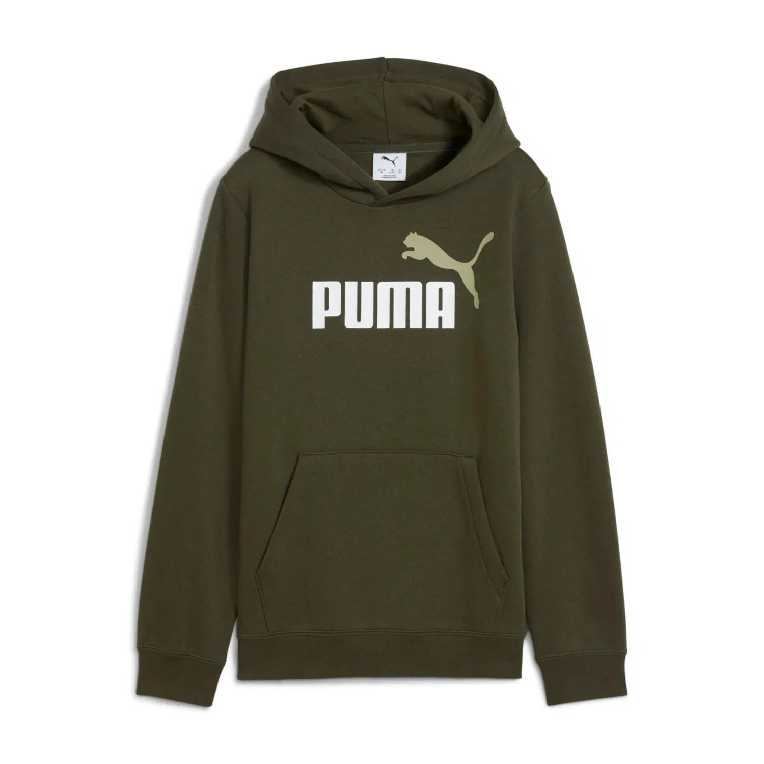 Детское худи с длинным рукавом No. 1 Logo Hoodie FL Puma, Оливково-зеленый Белый Зеленый