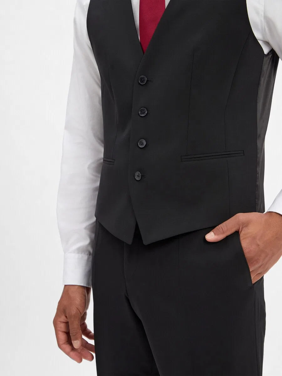 Жилет BOSS Suit Vest 'Jasper' черного цвета — фото 2