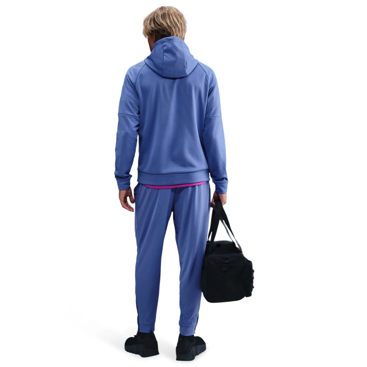 Мужское худи с флисовой подкладкой Nike Therma Fleece Pullover Hoodie, Comet Blue/Black — фото 4