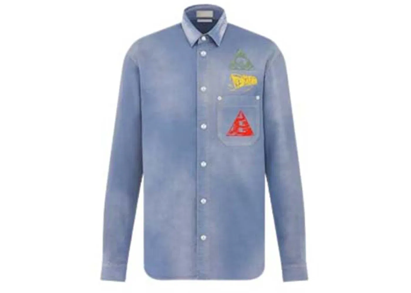 Мужская рубашка с вышивкой Shirt Dior, Light Blue