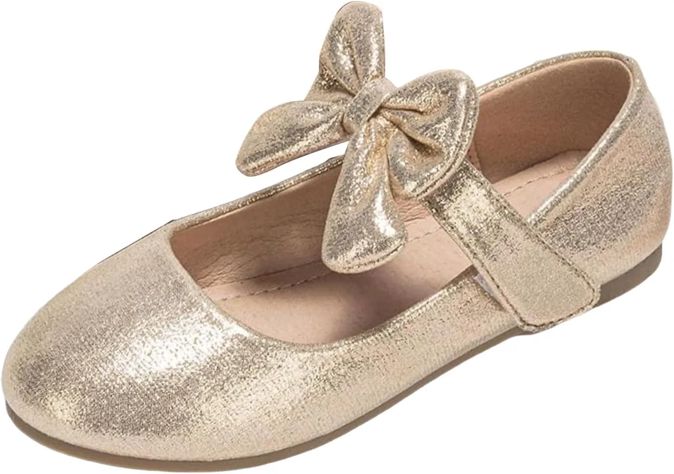 Детские балетки для девочек с бантом Mary Jane Shoes Ballet Bow, Gold