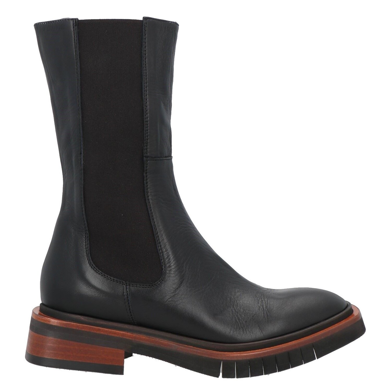 Полусапоги Zinda Leather Elasticized Gores Square Toeline And Heel, черный