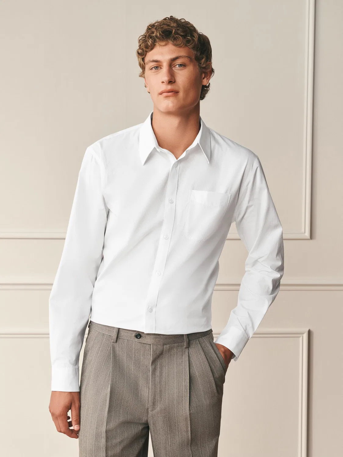 Рубашка из поплина Regular Fit, Archive Collection Next, белый поплин