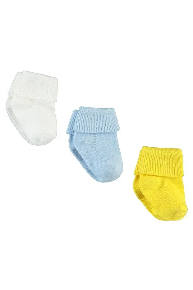 Детский комплект носков для девочек из 3 пар с моделью Baby 3-piece socks set Civil Baby, Yellow