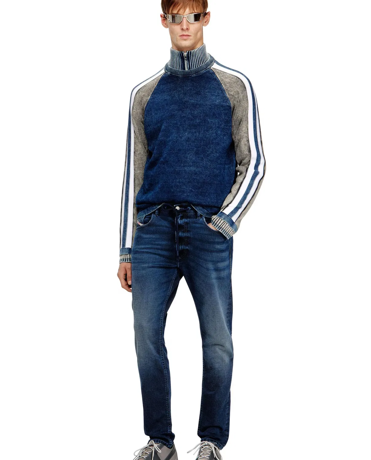 Мужские джинсы regular из джоггинг-денима Vaquero Regular Cintura Media 2032 D-Krooley Joggjeans Diesel, Azul Oscuro — фото 4