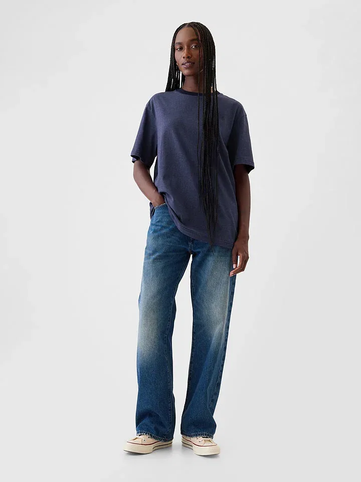 Женская свободная футболка GAP, Dark Blue — фото 3