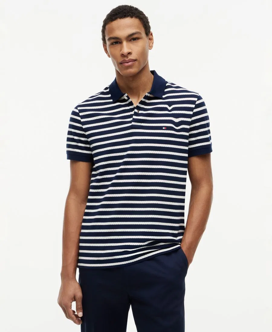 Мужское поло с коротким рукавом Tommy Hilfiger, Navy / Ivory Petal