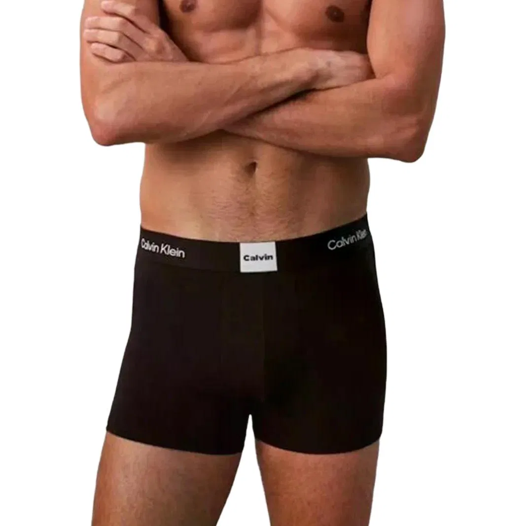 Трусы боксеры с логотипом на поясе, Calvin Klein, Black