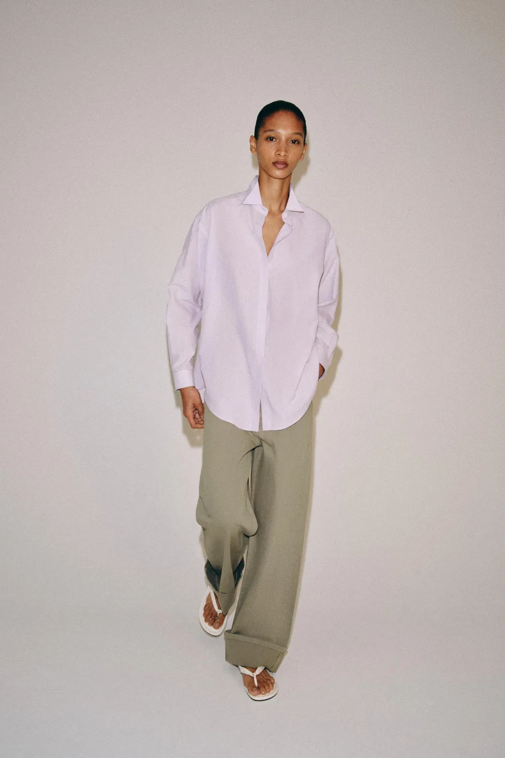 Полосатая рубашка из коллекции ZW ZARA, Mauve — фото 4