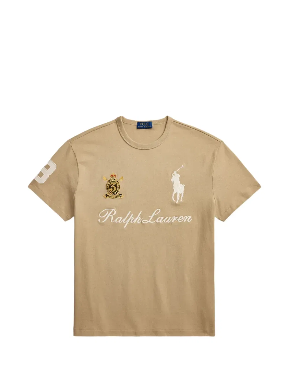 Футболка с вышитым логотипом Big Pony Polo Ralph Lauren, бежевый