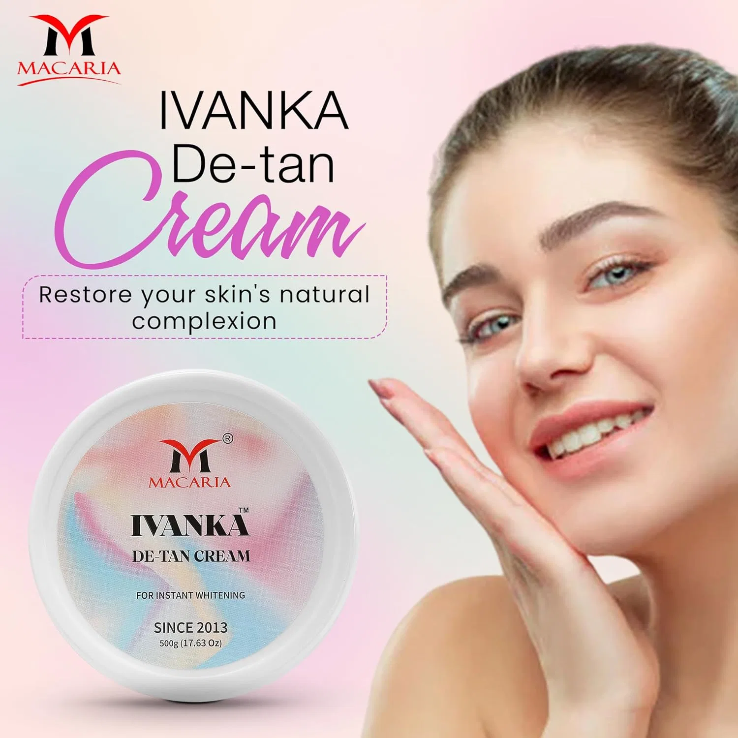 Крем для интимной зоны Ivanka De-Tan Cream для осветления кожи, 500 мл Macaria — фото 3