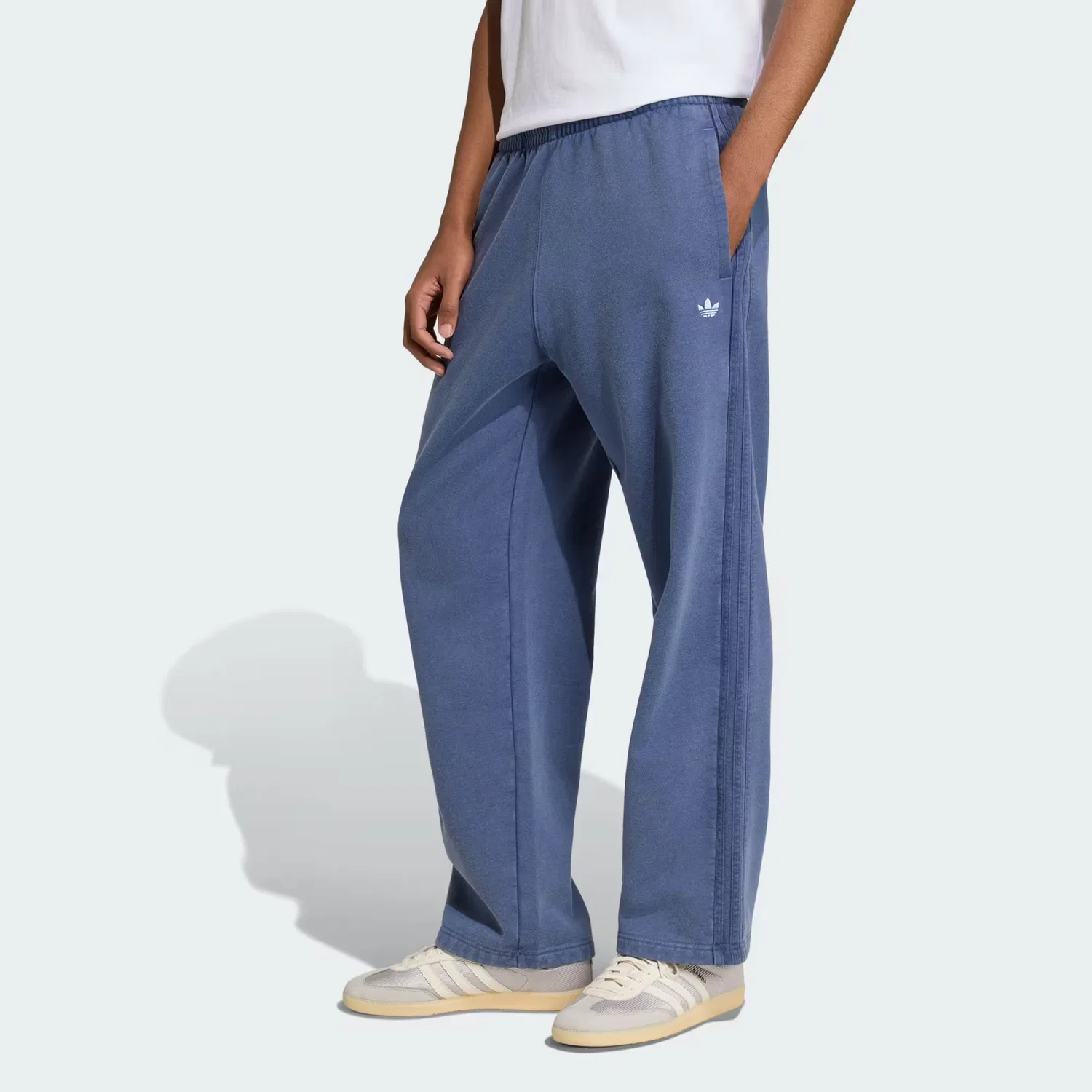 Мужские штаны свободного кроя из флиса Trefoil Essentials Loose Fleece Adidas Originals, темно-синий