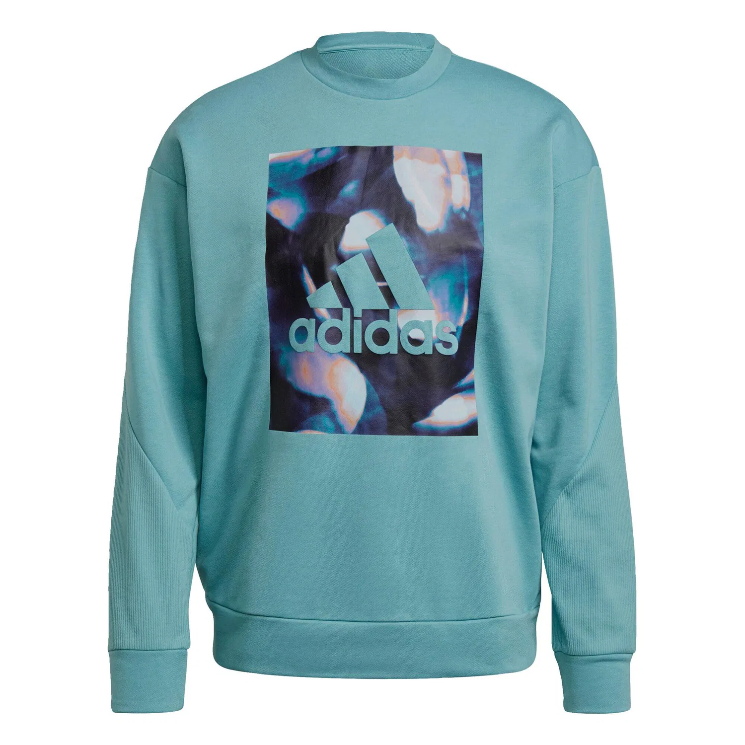 Женский свитшот с принтом U4U Soft Knit Sweatshirt Adidas, Lagunenblau Turkisblau — фото 2