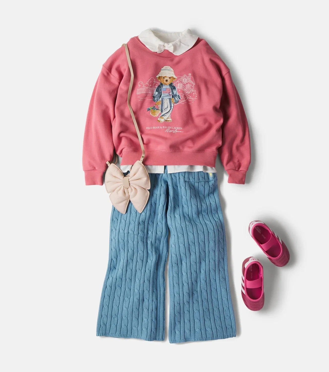 Брюки хлопковые жаккардовые Polo Ralph Lauren Kids, синий — фото 2