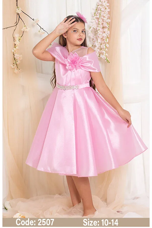 Детское платье для девочек без рукавов Süslü Pink Kids, Powder — фото 2