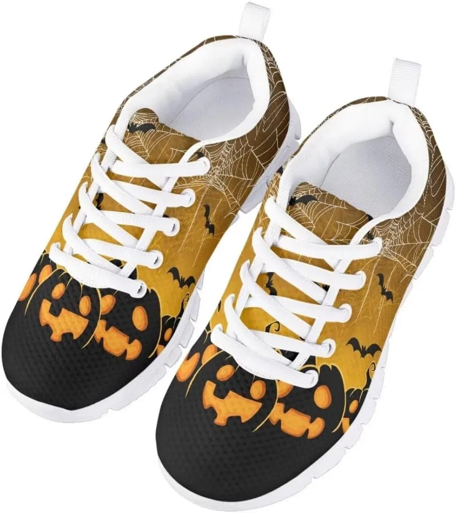 Детские кроссовки для мальчиков с дышащим верхом Pinupub, Spider Web Bat Pumpkin Yellow — фото 3