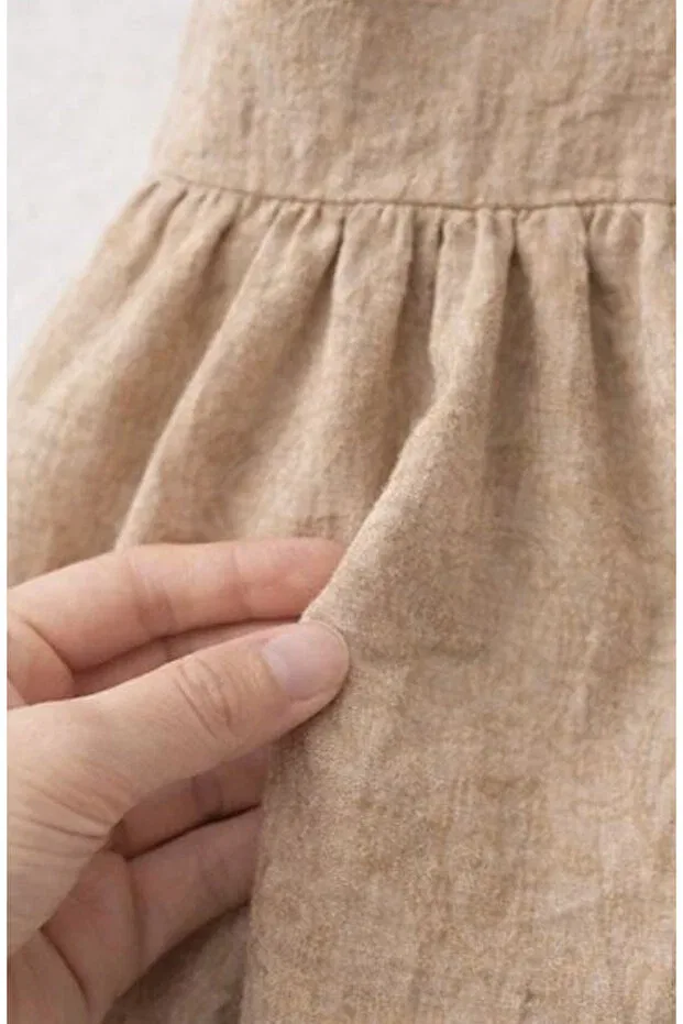 Детское платье для девочек с коротким рукавом-рюш Peter Pan Collar Baby Corner, Brown — фото 3