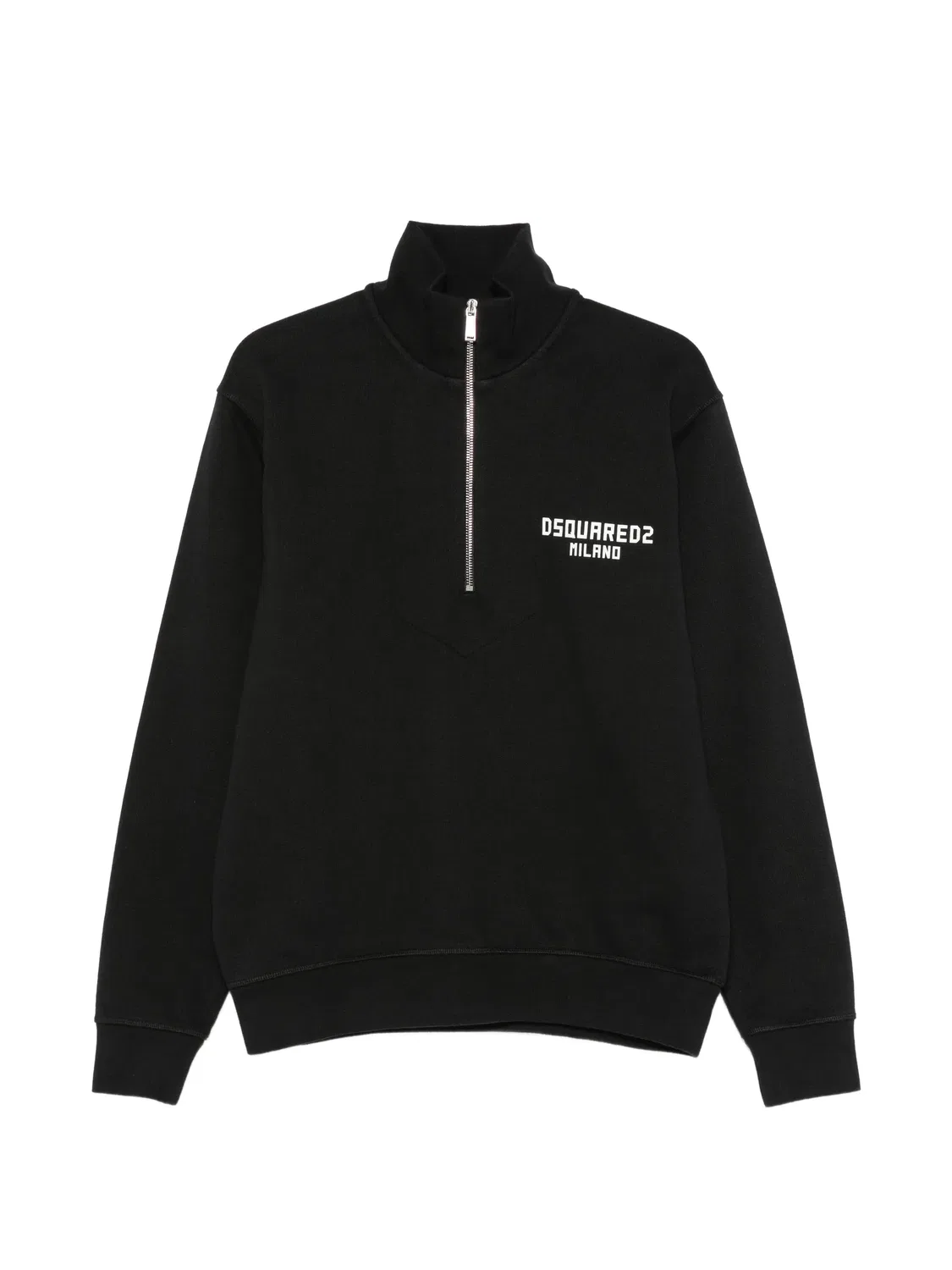 DSQUARED2 Свитшот с полузастежкой, черный