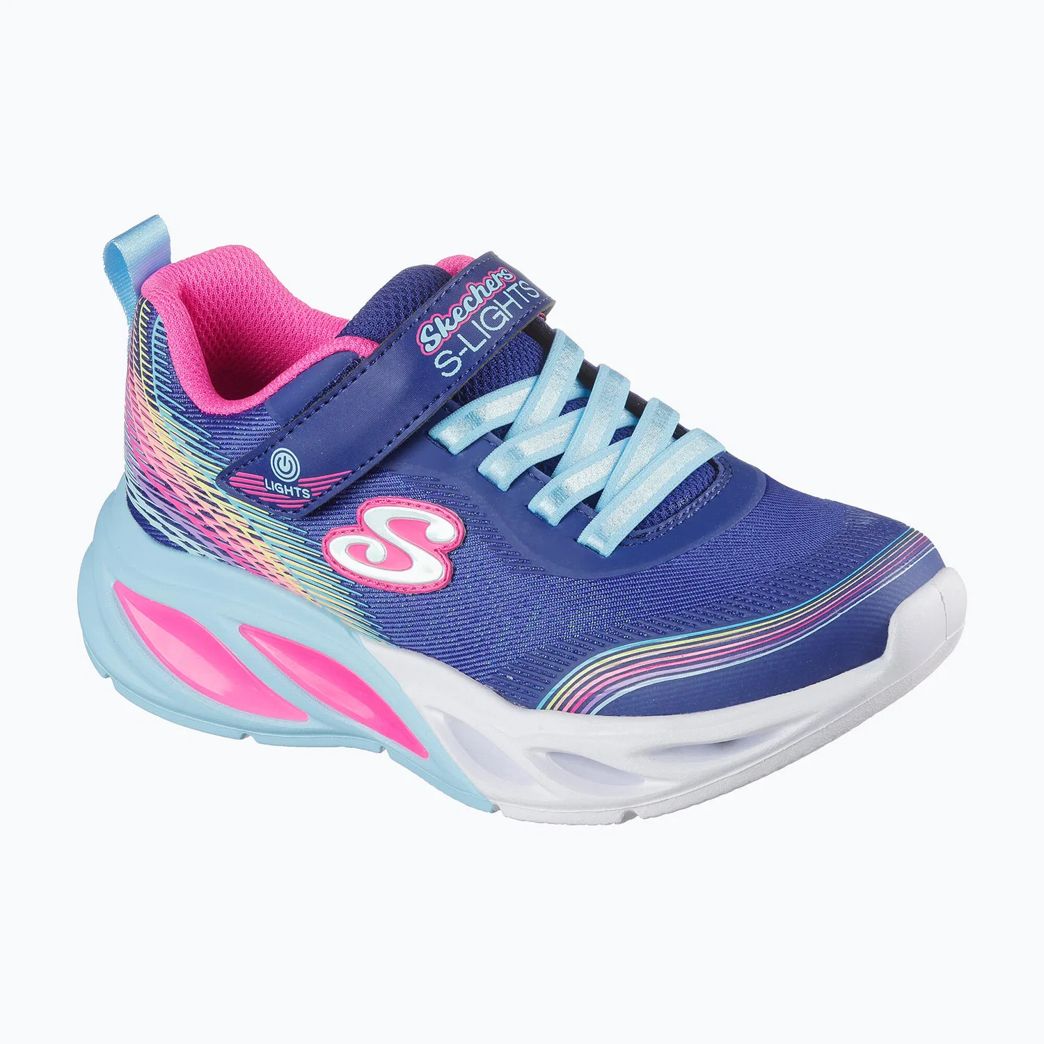 Детские кроссовки с липучками Cosmic Glow Rainbow Beam Skechers, Blue