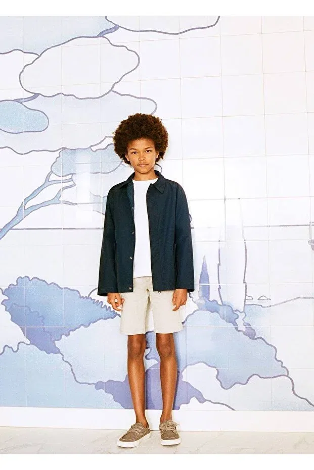 Детские шорты для мальчиков хлопковые Mango Kids, Ice Gray