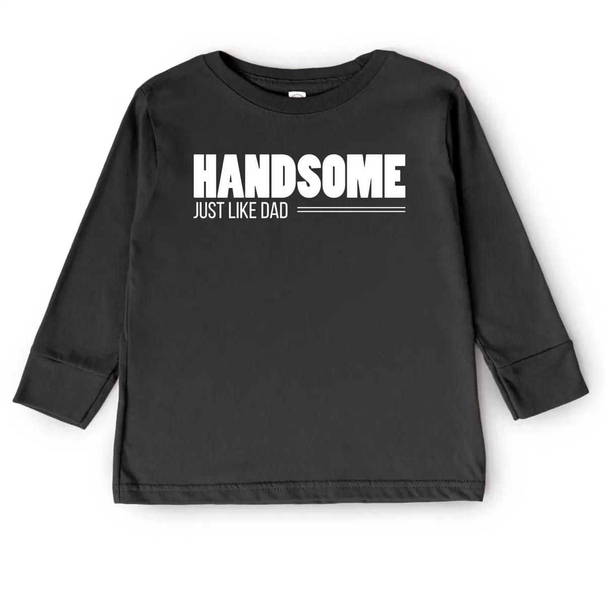 Детский лонгслив с принтом Handsome Just Like Dad The Juniper Shop, Black
